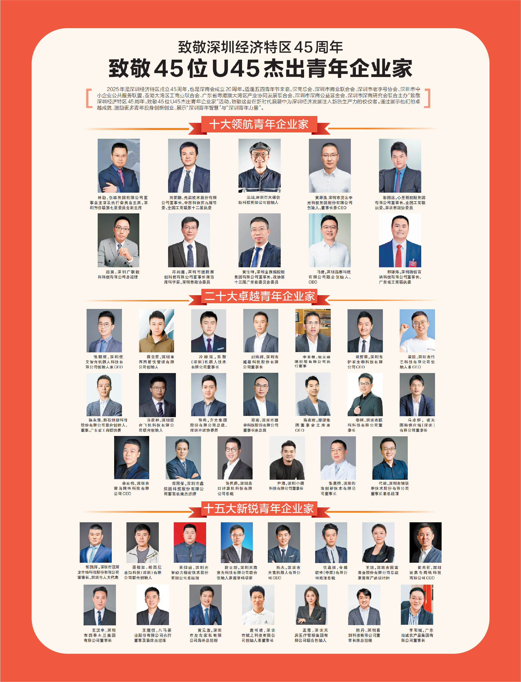 喜讯｜四季木兰创始人王汉申荣膺深圳U45杰出青年企业家